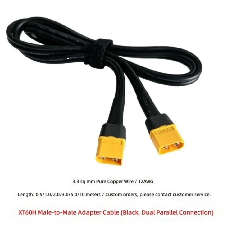 Professional XT60 Male To Male Power Cord 12AWG Extension Cable For Remote Controlled Toy And DIY Electronics