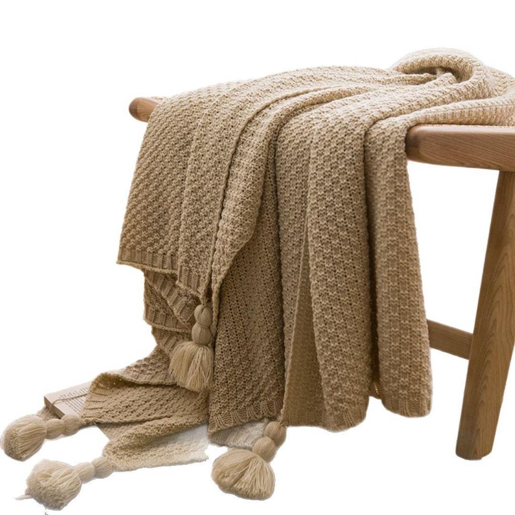Handmade Tassel Blanket - Cozy Internet Style Sofa Throw, Perfect for Office or Bed