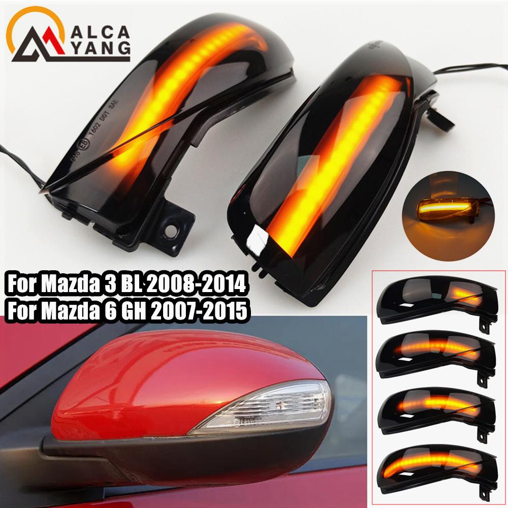 

2pcs Rear View Mirror Indicator Blinker Lamps Dynamic LED Turn Signal Light for Mazda 3 BL 2008-2014 6 GH 2007-2015
