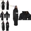 Trendy Adult Dark Witch Cloak Dress Made Of Soft Polyester For Halloween Events