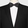 [Apictseoo] Bow Tie for Men, Solid Black Silk, Double Layered, One-Touch, Stylish, Single, Glossy, Hook Closure, Easy To Put On and Take Off,