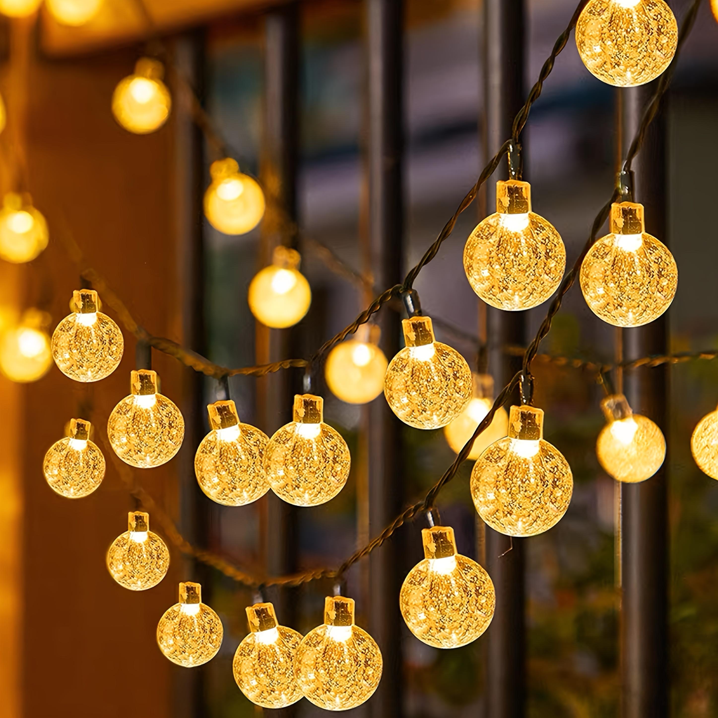 

Solar Powered Crystal Globe Fairy String Lights Outdoor Waterproof String Lights for Garden Tree Holiday Christmas Decorations 5M 20LED