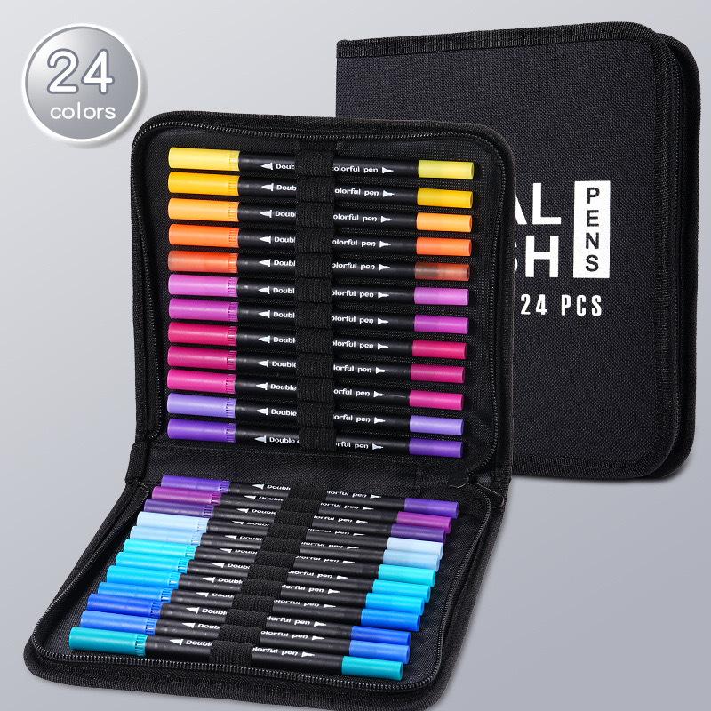 Lebendige doppelseitige Aquarellmarker – Kunstset zum Zeichnen & Basteln, Robuste Kunststoffkörper, Weihnachtsgeschenk