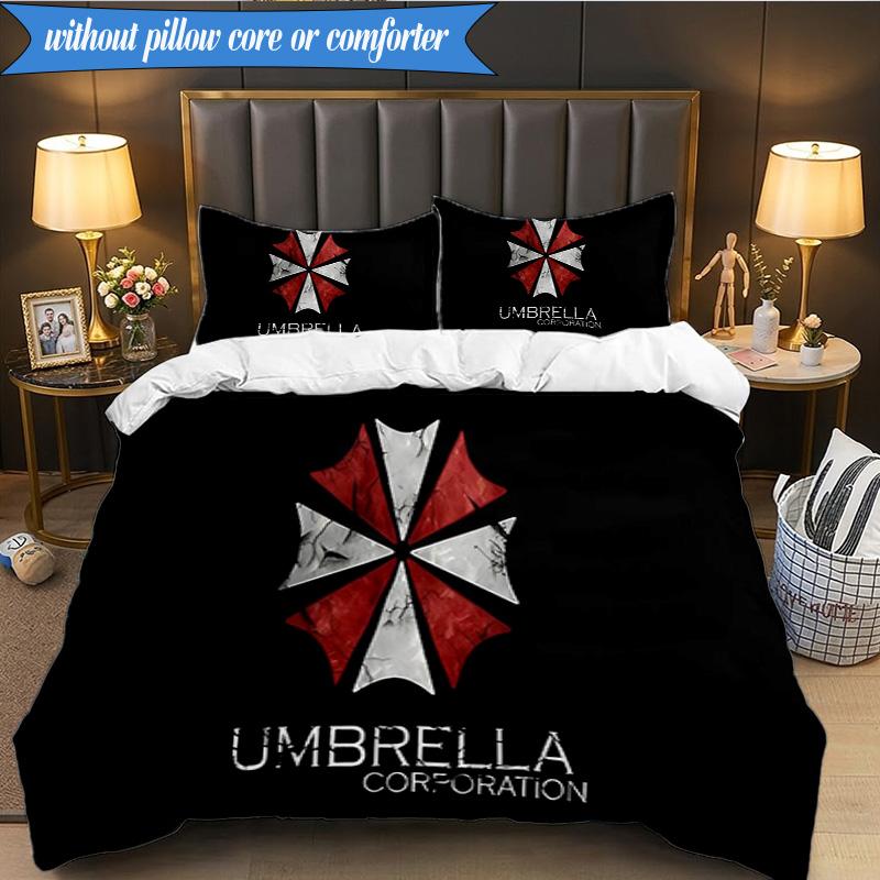 3PCS Resident Umbrella Bedding Set Duvet Cover Closure Includes 1 Duvet Cover & 2 Pillowcases for All Seasons Bedroom Decor Christmas Fan gifts