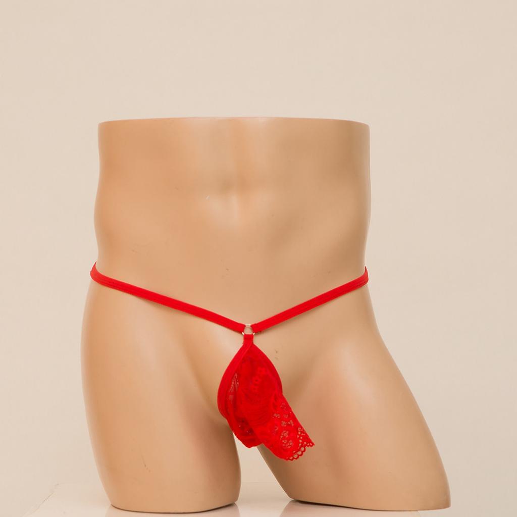 Spitze Offene Elefantenrüssel G-String Herren Sissy Dessous Tanga Ausgeschnitten Sexy Unterwäsche Niedrige Taille T-Rücken Höschen Dehnbar Unterhose