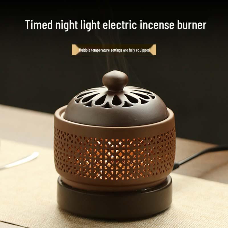 

Electronic Aromatherapy Incense Burner with Timer & Temperature Control – Essential Oil Night Light & Incense Powder Heater
