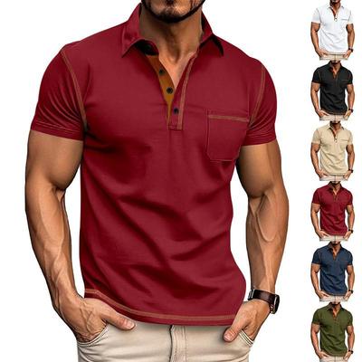 2024 Sommer Herren Poloshirt mit Farbblockierung - Kurzärmliges T-Shirt mit Revers im europäischen und amerikanischen Stil