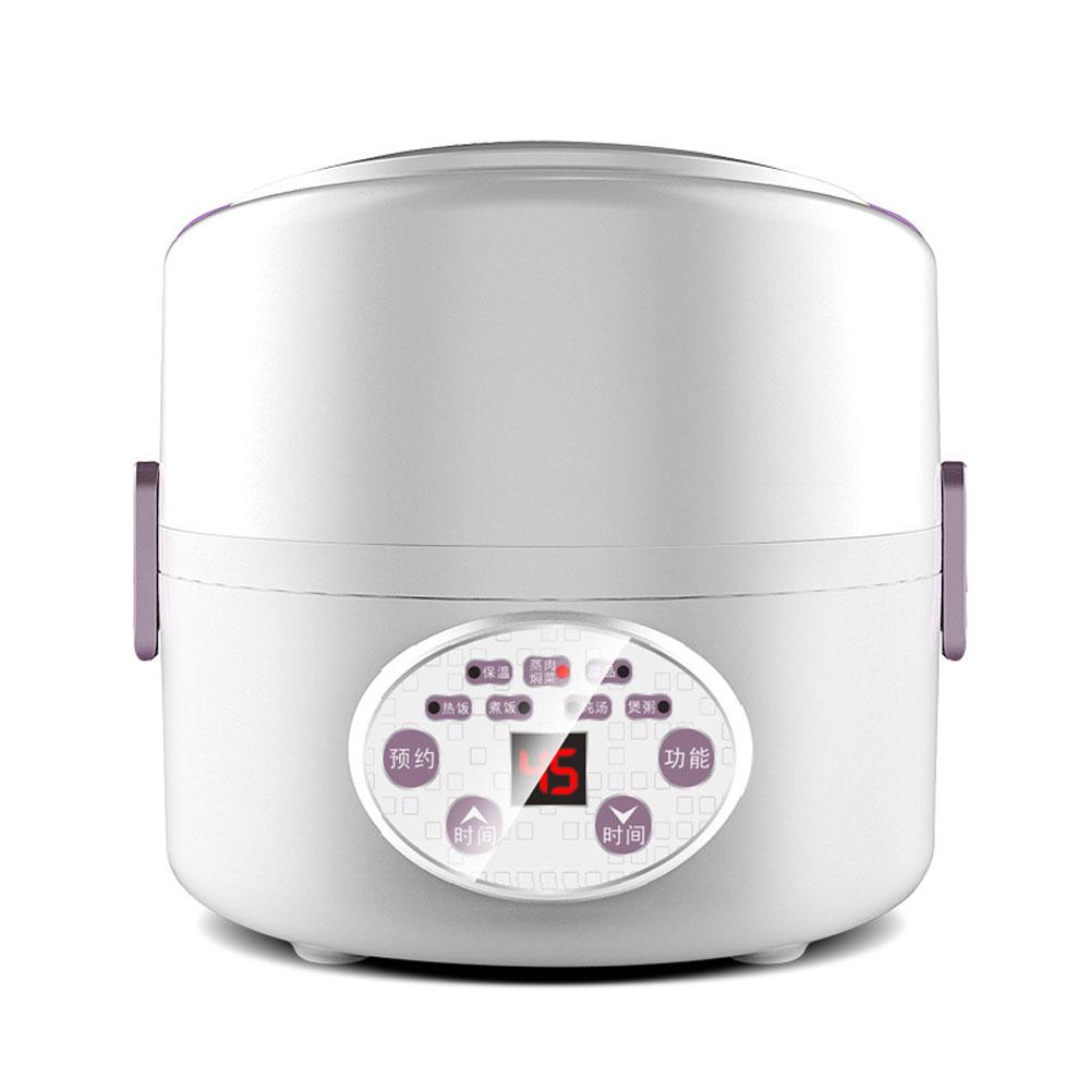 Elektryczne pudełko śniadaniowe z trzema warstwami, zaplanowanym gotowaniem i ogrzewaniem, izolowane pudełko śniadaniowe ze stali nierdzewnej