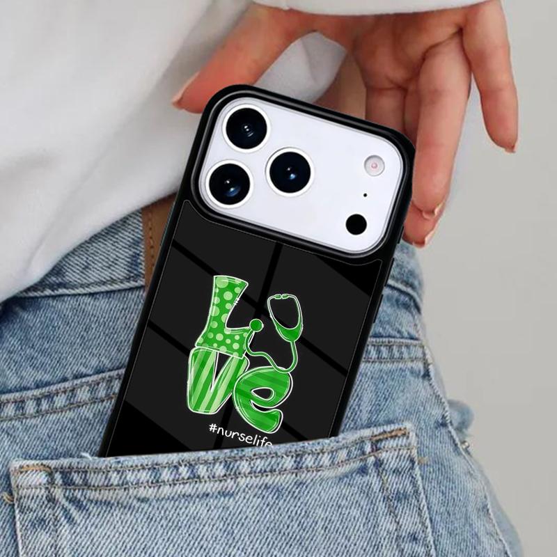 RN Logo Registered Nurse Stethoscope Phone Case for iPhone 17ProMax 12 13 14 15 16e 17 Pro Max Plus Air Cover
