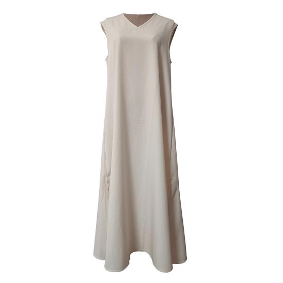 Rochie Maxi Fără Mâneci pentru Femei, Decolteu în V, Despicătură Laterală, Rochie Lungă, Rochie Casual de Vară cu Volan, Rochie Boho de Plajă pentru Vacanță