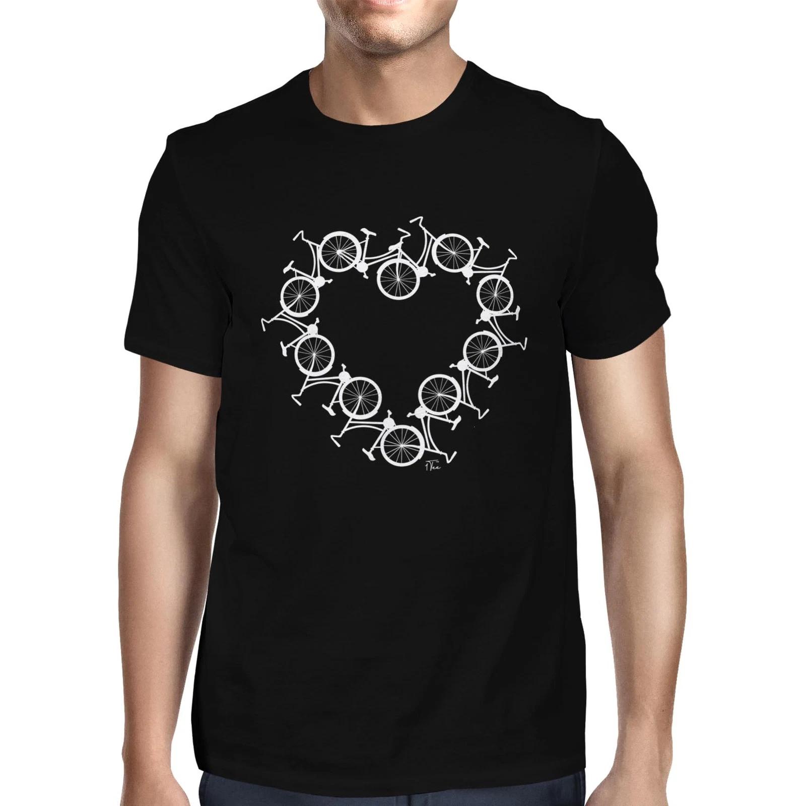 1Tee Mens Bicycle Love Heart Cycling T-Shirt XXXXL