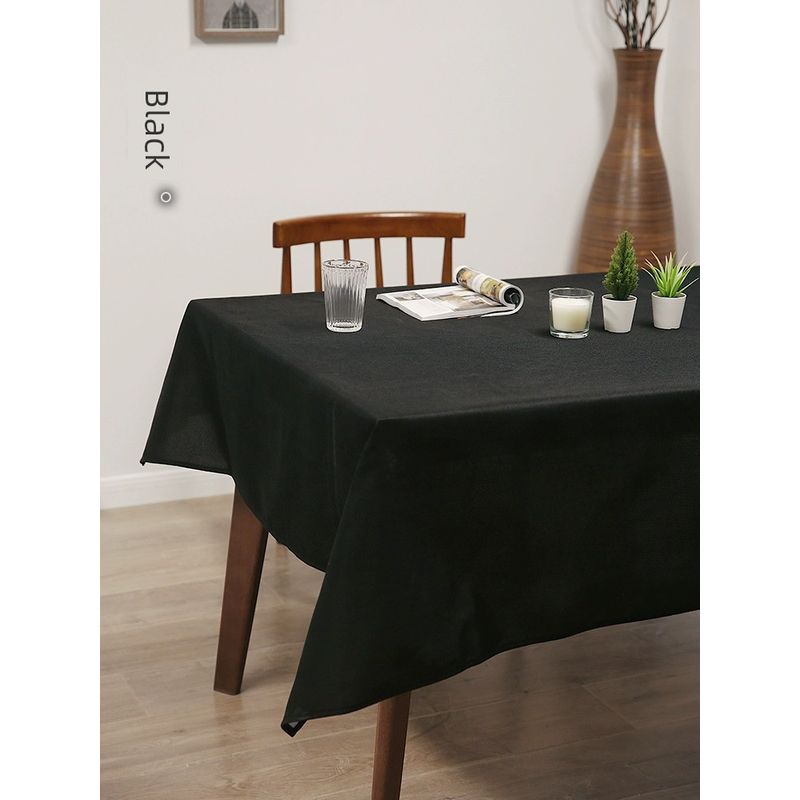 

Pure Color Oil-Proof Disposable Cotton Linen Rectangular Nordic Tablecloth Waterproof Tablecloth-Black 90*90cm