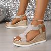 European and American sandals women's shoes are versatile and comfortable in summer. Casual mesh women's shoes have thick soles and wedge heels. Lar