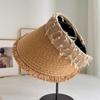 Beach Sun Hat Summer Straw Woven Empty Hat for Women Travel Vacation Straw Hat Without Top Hat