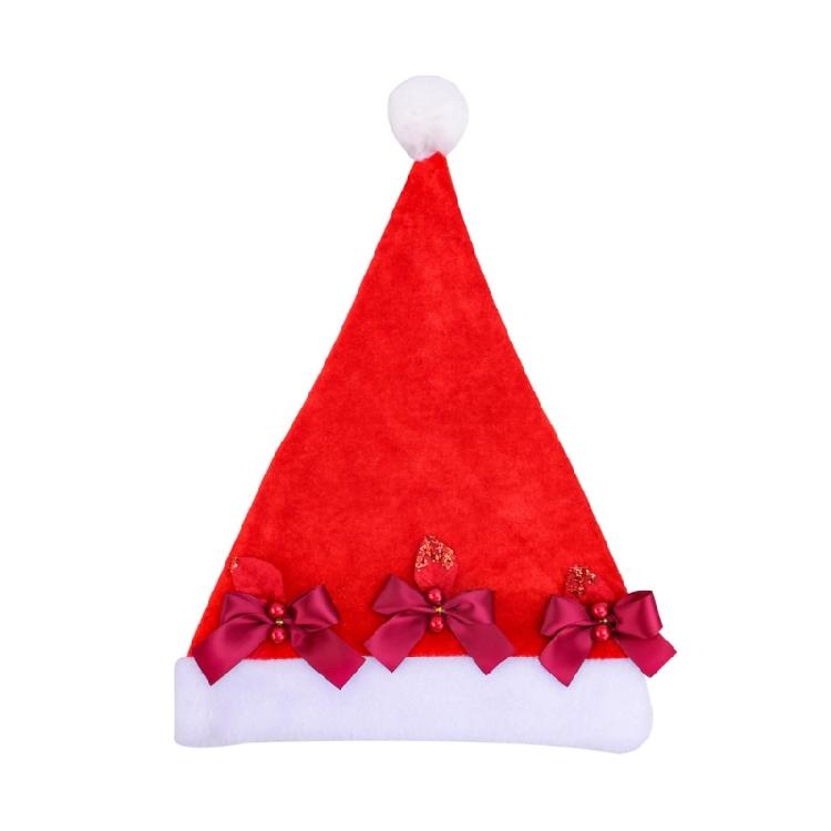 Santa Hat,Christmas Hats with Bows Xmases Holiday Hat Unisex Adults Christmas New Year Festive Holiday Party Supplies