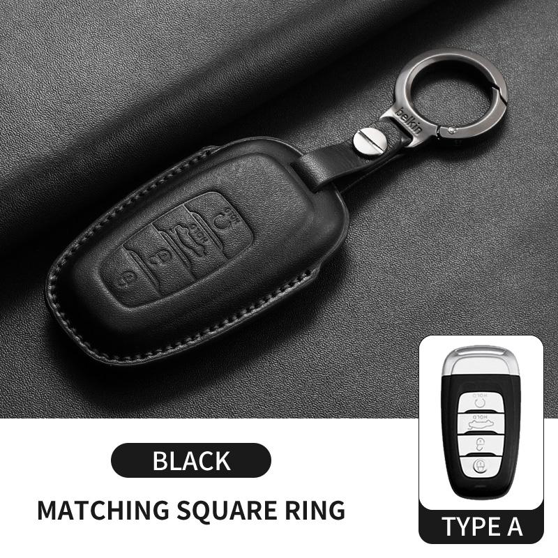 Leather Car Remote Key Case Cover Shell Fob For FAW Hongqi H5 HS5 H9 HS7 H7 L5 HS3 L9 E-HS9 E-QM5 LS7 E-HS3 Keychain Accessories