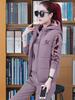 Plus velvet thickened sportswear plus size casual fashion sweater three-piece suit