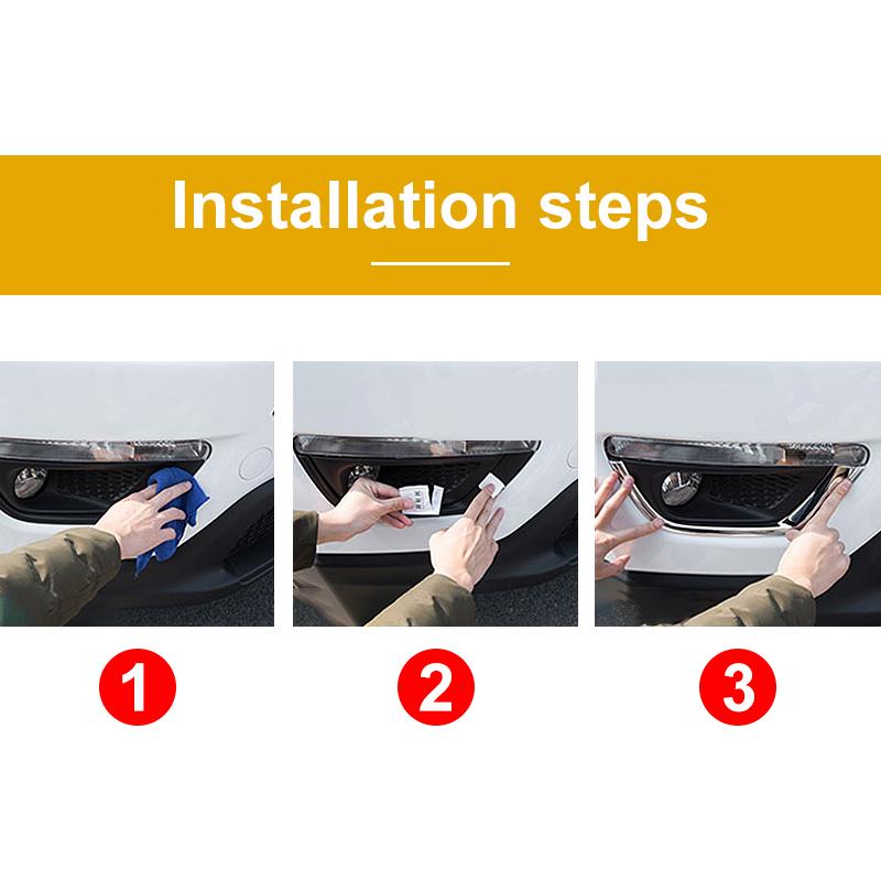 For Jeep Compass 2017 2018   ABS Chrome Front Tail Bumper Fog Light Lamp Cover Trim Garnish Molding Accessories