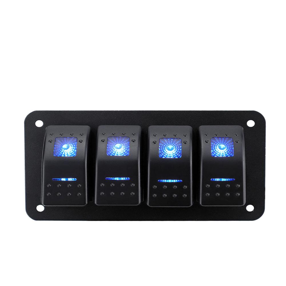 Universal Marine Boat 2/3/4/5/6/ 8 Group Rocker Switch Panel 5-pin Switches for 12V/24V Cars Trailers Red Green Indicator Light