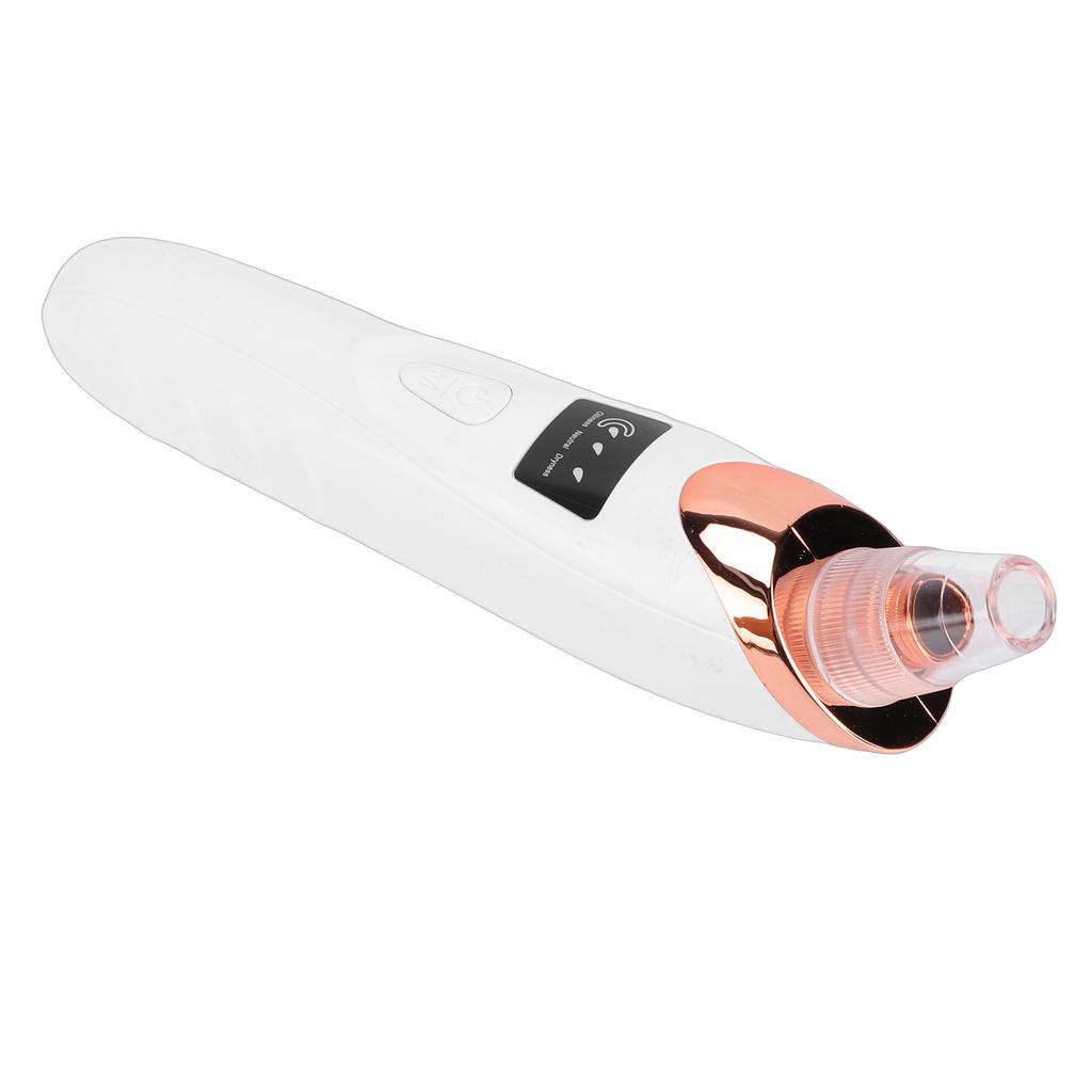 Pore Vacuum Blackhead Remover Whitehead Removal Pimple Extractor Pore Vacuum with LED Indicators 4 Nozzles 4 Pcs Needle