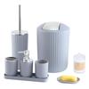 8dílná koupelnová sada: Umyvadlo, Dávkovač mýdla na ruce, Stojánek na zubní kartáčky, Kelímek a Podnos