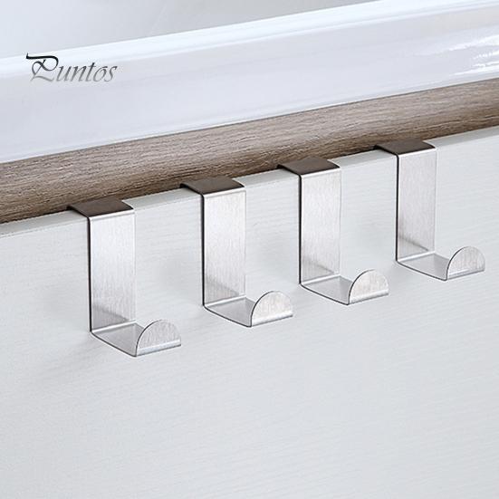 4Pcs Door Back Hooks Rustproof Anti-deform Strong Load-Bearing Coat Towel Organizer Cabinet Hanger Hooks