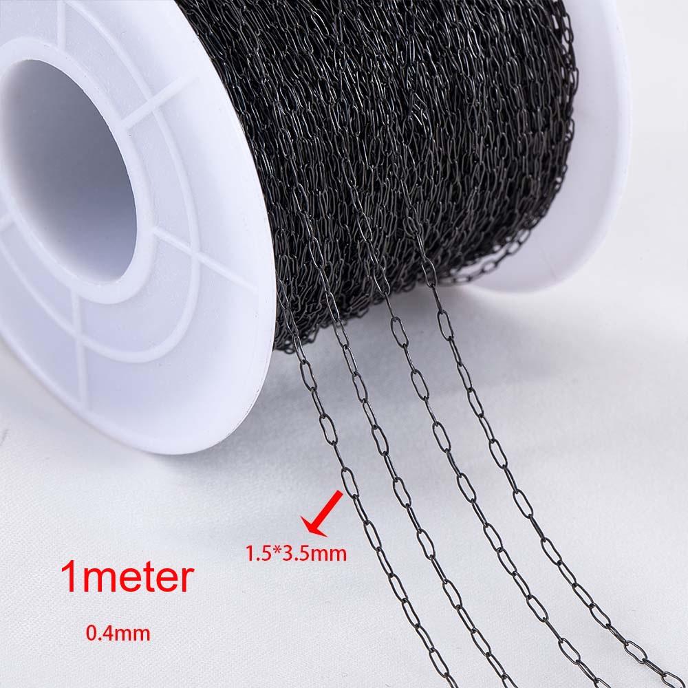 2meter 1meter Black Plated Chain for Men Punk Jewelry Making Necklace Stainless Steel Trend Link Chain Chunky Chain DIY Bracelet