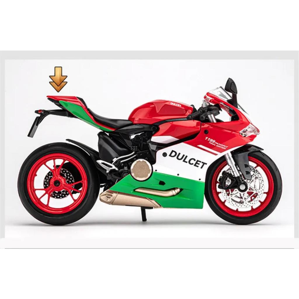 1/12 Ducati 1199 Panigale Alloy Racing Motorcycle Model Diecast Metal Toy Street Sports Motorcycle Model Sound and Light Childrens Gift