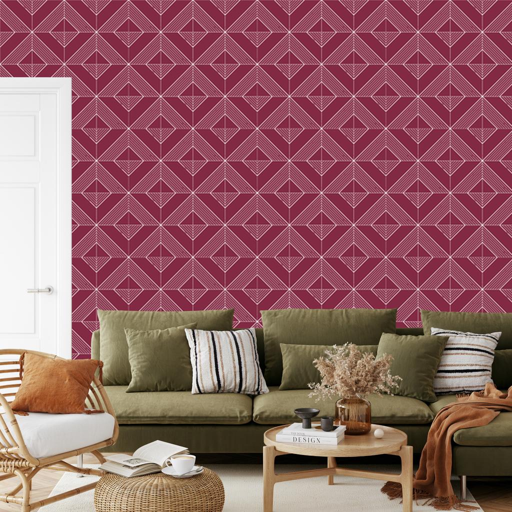 Geometric Rose Diamonds Wallpaper, Rose Background for Living Room and Bedroom 50x1000