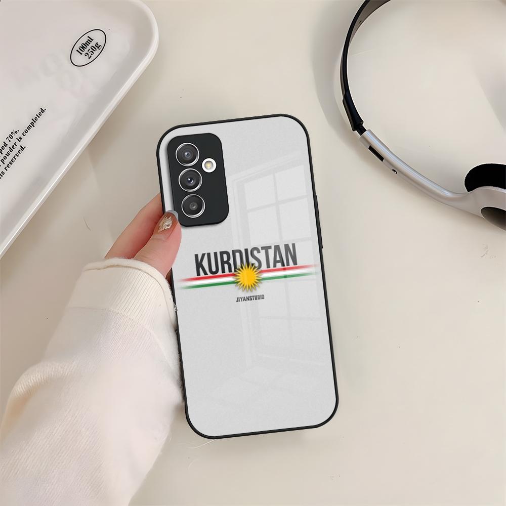 Kurdistan Flag COOL Logo Phone Case Glass For Samsung S24 S26 S23 S20 S25 S21 S22 Ultra Fe Plus A05 A06 A16 A26 A36 A56 Coque
