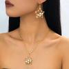 Luxury Gold Pearl & Gemstone Star Necklace & Earring Set