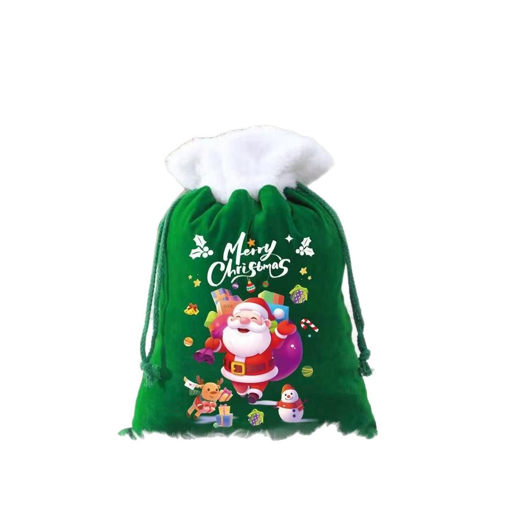 Drawstring Pouch High-Quality Christmas Eve Bag Candy Bags Large Velvet Santa Bag For Holiday Celebrations Christmas Eve Gifting