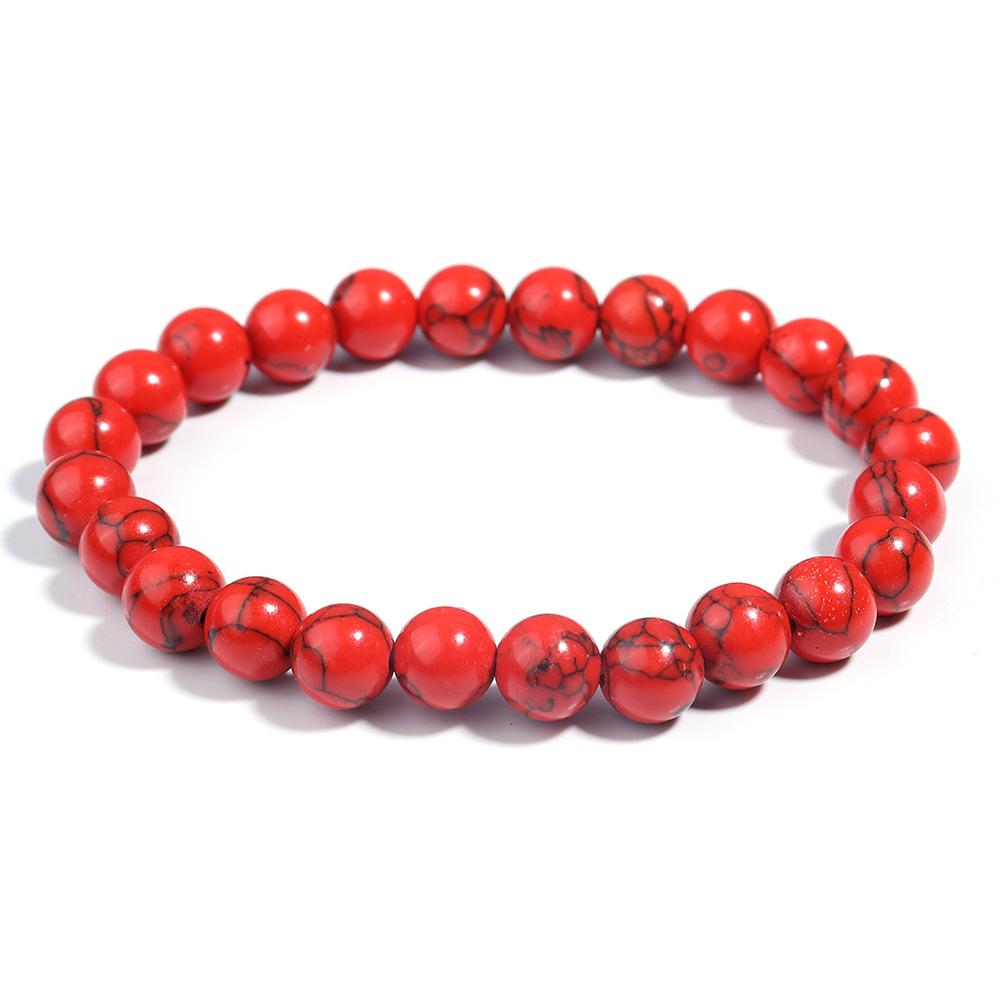 4/6/8/10mm Naturstein Rote Perlen Armbänder Für Männer Frauen Elastisches Seil Armband Yoga Meditation Gebet Reiki Schmuck