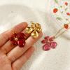 2 Pcs 304 Stainless Steel Pendants 18K Gold Plated Enamel Flower Acrylic Imitation Pearl Charms For DIY Necklace 3cm x 2.5cm
