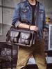 Men's Genuine Leather Crazy Horse Briefcase & Messenger Laptop Bag