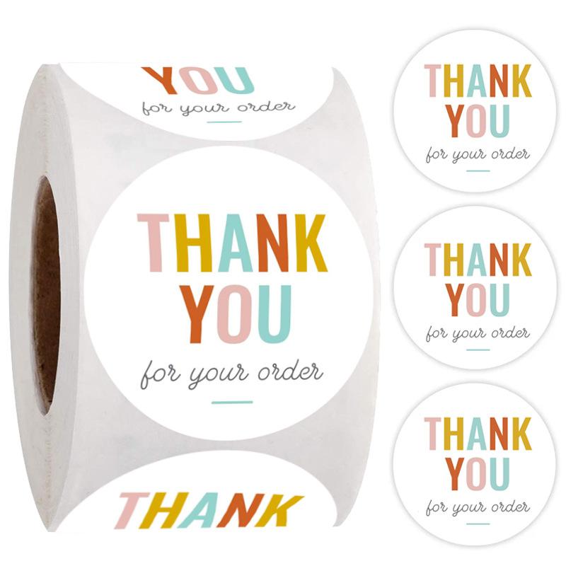 100-500pcs Thank You Wedding Decoration Sticker Hot Laser Rainbow Glitter Waterproof Sticker Birthday Party Gift Sealing Glue
