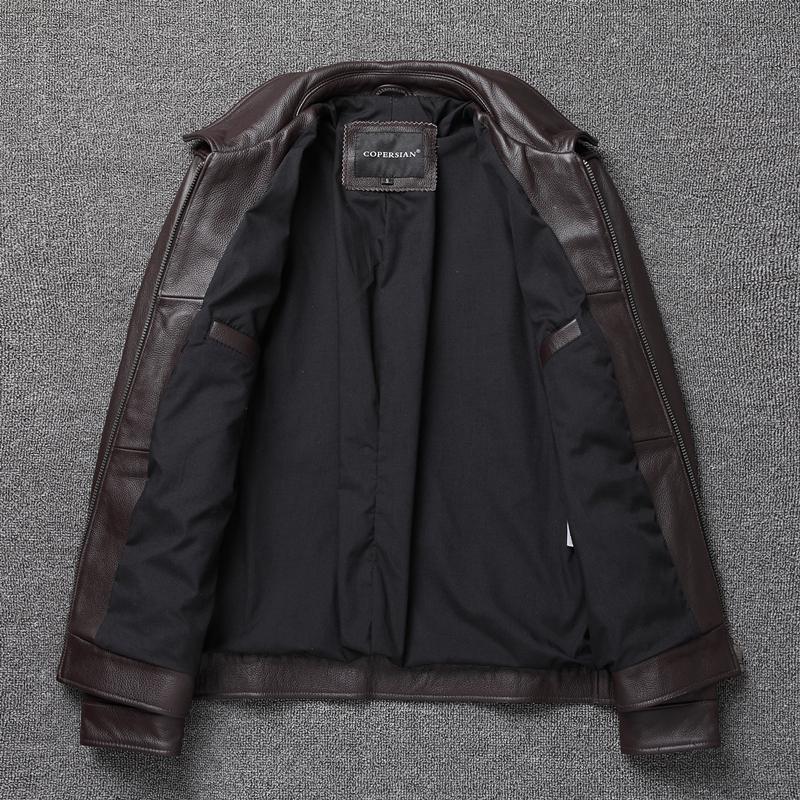 Lässige Herren Lederjacke aus echtem Rindsleder Slim Fit Schwarz Braun Herren Lederjacke Herrenjacken Herbstmantel Herrenbekleidung
