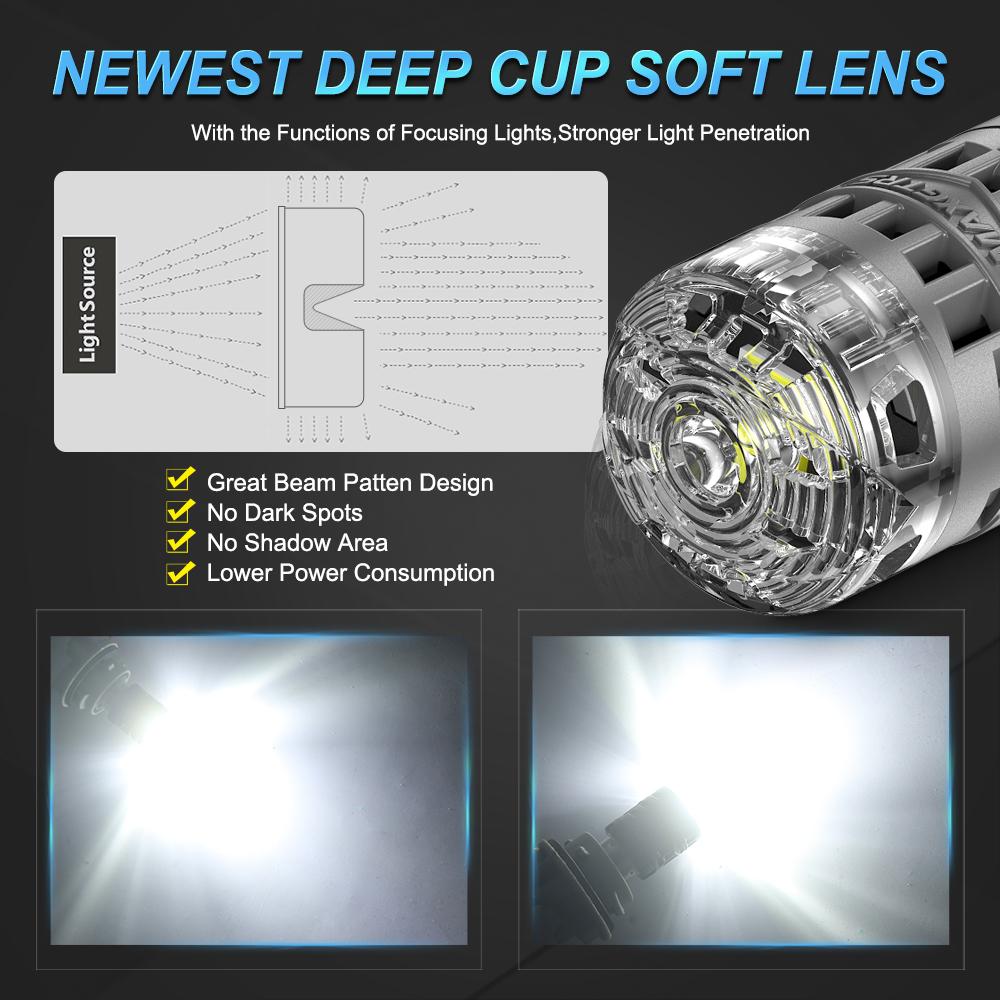 MAXGTRS 2X 7440 1157 7443 LED T20 W21W Bulbs 1156 BA15S P21W Turn Signal Light No Hyper Flash Canbus No Error Amber Yellow