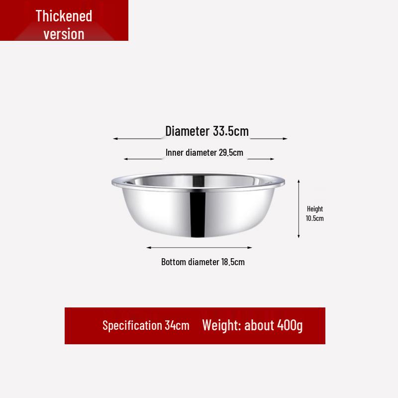 Stainless Steel Basin, Large/Extra-Large: Ideal for Washing Vegetables, Mixing Dough, or Bathing.