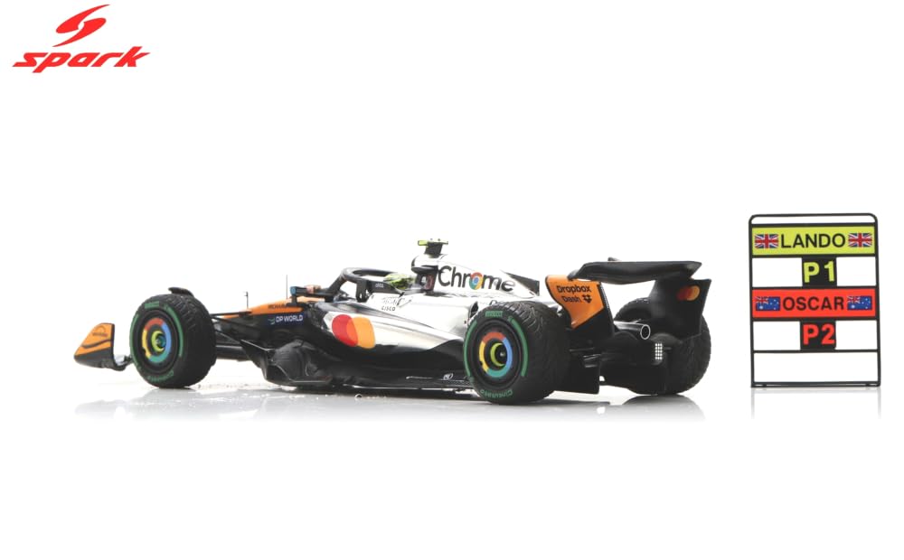 Spark 1/43 McLaren F1 Team MCL39 2025 F1 British GP Winner #4 L. Norris Finished Model with Sponsor Logos (General Purpose Diecast Car)