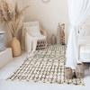 Living Room Rug In Recycled Cotton Berber Patterns Ecru Natural 120x170