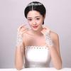 Elegant Beaded Lace Satin Short Bridal Gloves  Fingerless Wedding Gloves White Ivory Wedding Accessories Veu De Noiva