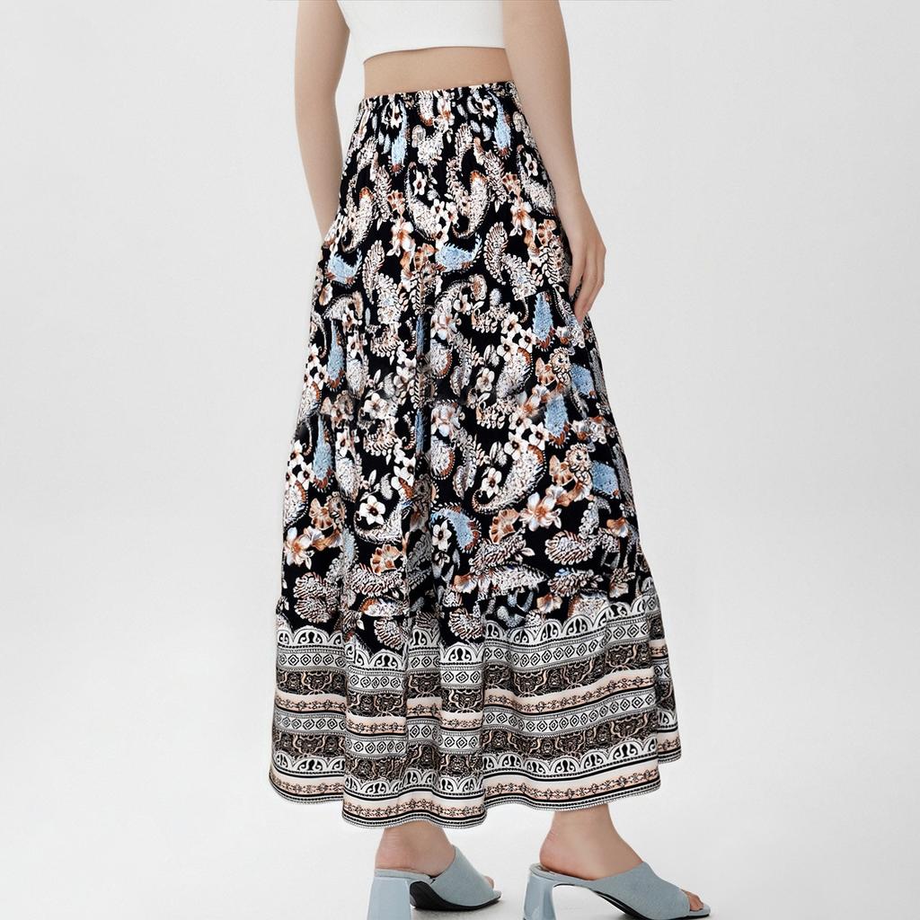 Women's Fashion Solid Color High Waist Folded A-line Trumpet Long Skirt Half Body Skirt