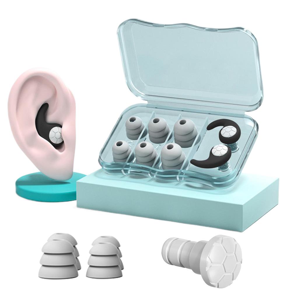 1Pair Silicone Anti-Noise Earplugs Swimming Ear Plugs Sleeping Ear Plugs Waterproof Ear Protector Layer Mute Earplugs