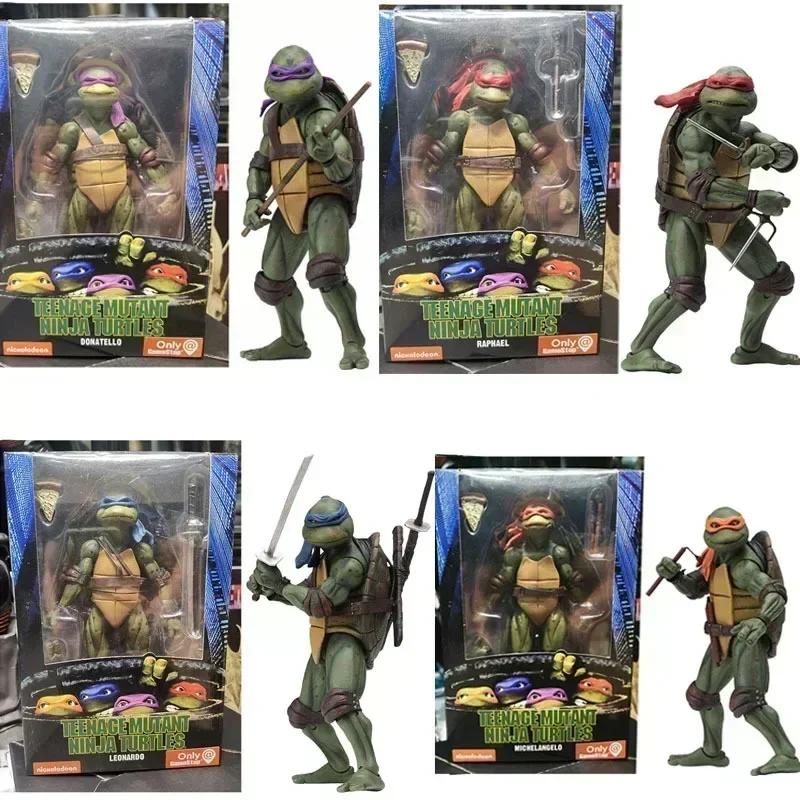Neca 4pcs Teenage Mutant Ninja Turtles Action Figure Tmnt Edition Movable Movies Model Turtle Ninja Anime Collect Toy Doll Gifts
