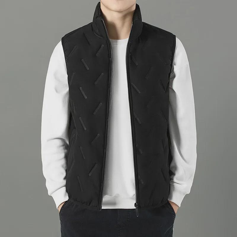 Gilet Homme Ultrasonique en Coton Agneau - Mode Décontractée, Chaud, Gilet Papa Plus Velours