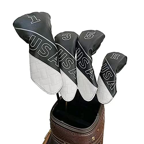 Golf head driver wood utility UT H cover, cover, cover, cover, cover, 4-piece set, No. 1, No. 3, No. 5, No. (Black, No. 1, 3, 5, H, 4-piece set)