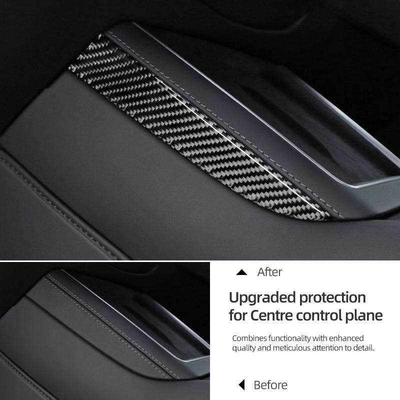 For Tesla Model Y Juniper 2026- Model 3 Highland 2026 Carbon Fiber Center Console Side Trim Stickers Car Interior Accessories