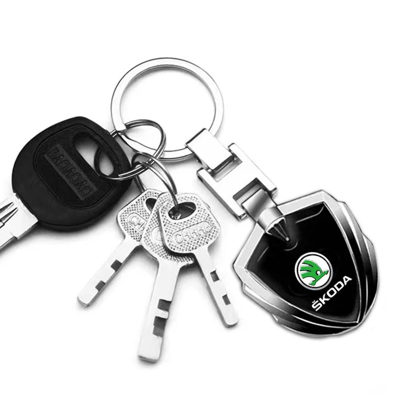 UGKV2 3D Metal Car Logo Key Rings Keyring Keychain For Skoda Octavia Superb Rapid Kodiaq Karoq Fabia Kamiq Roomster Citigo Scala SCALA