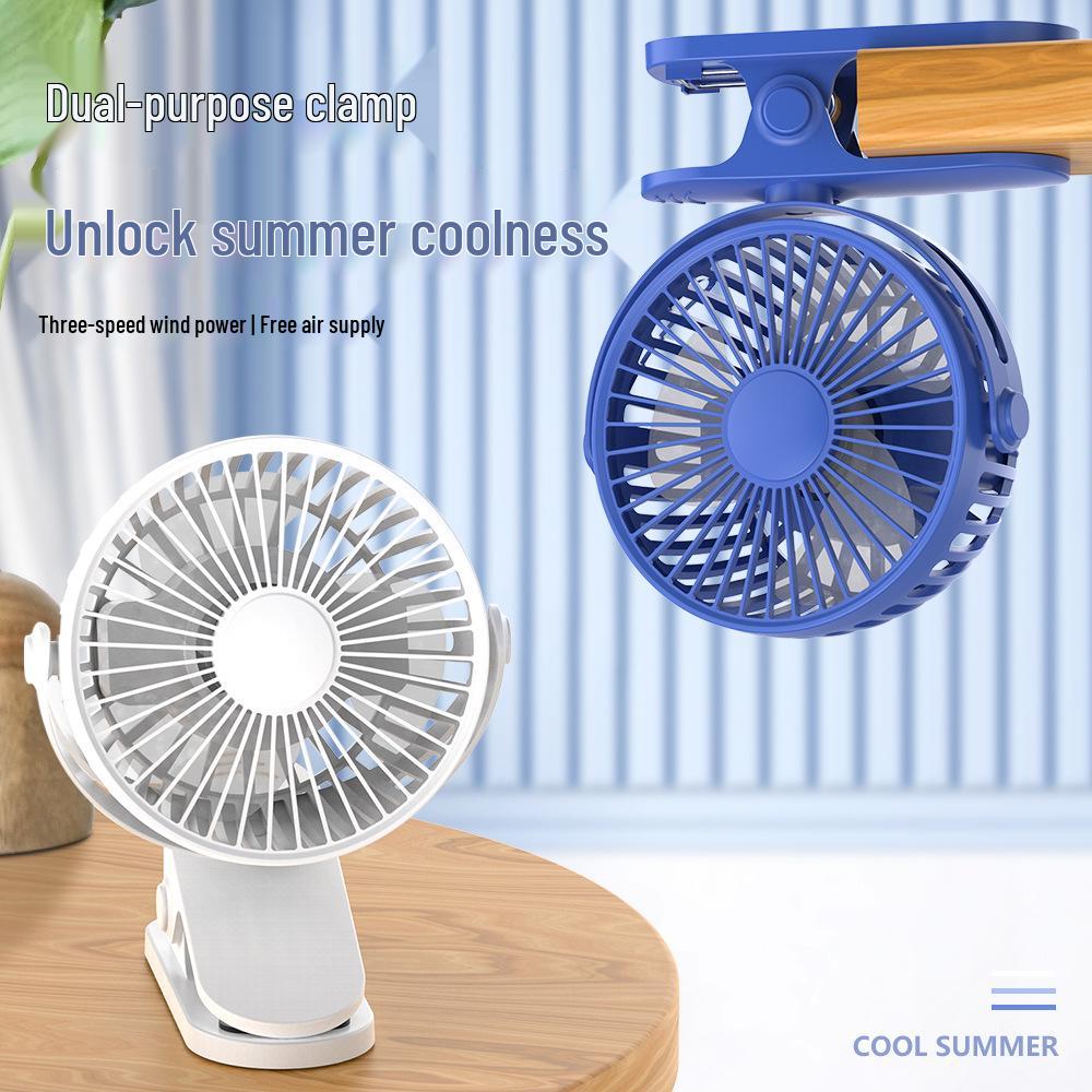 Mini USB Rechargeable Clip Fan - Portable Handheld & Desktop Small Fan for Office & Dorm